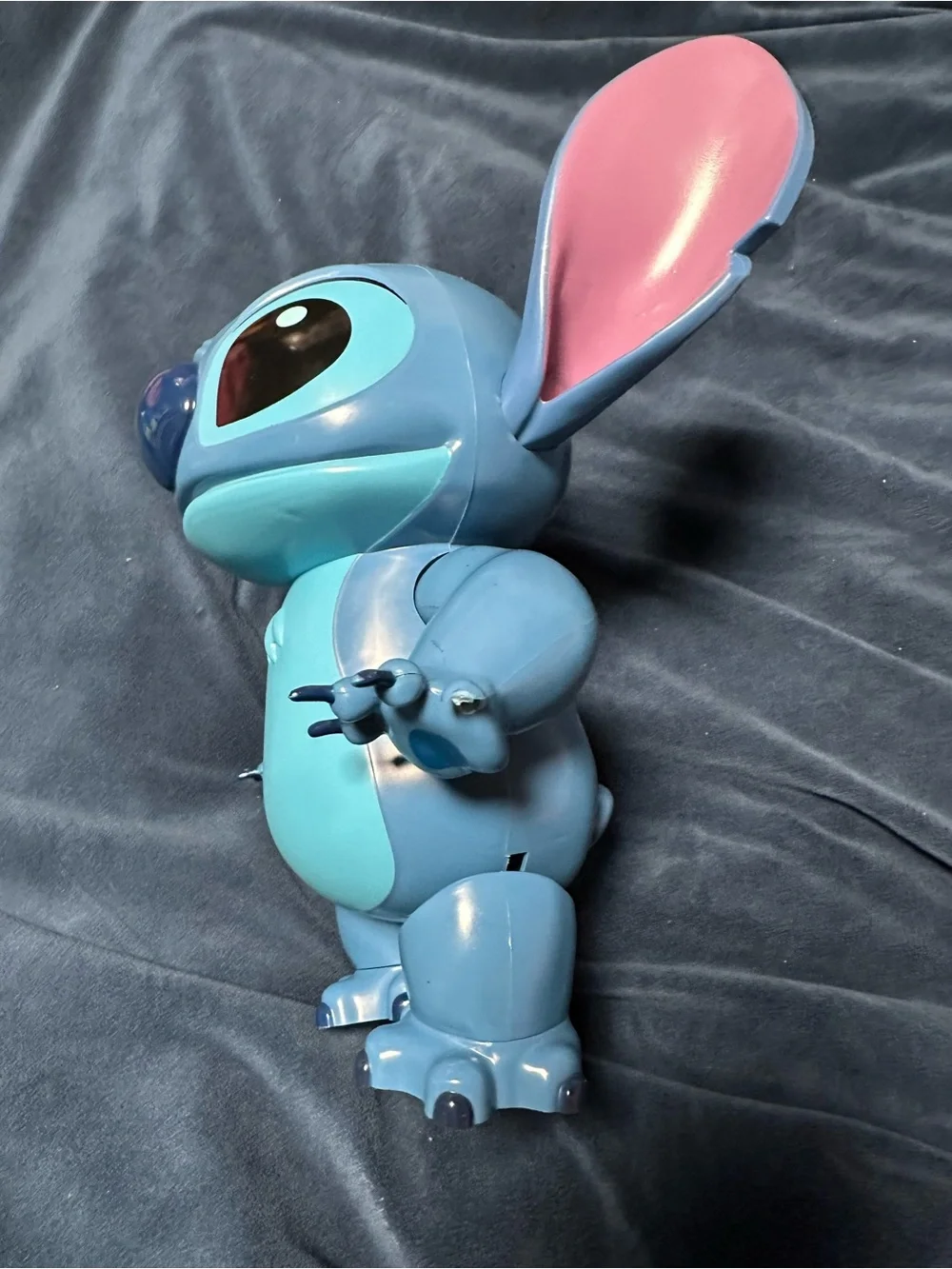 Disney Blue Stitch Vinyl Figure with Pink Ear Accents